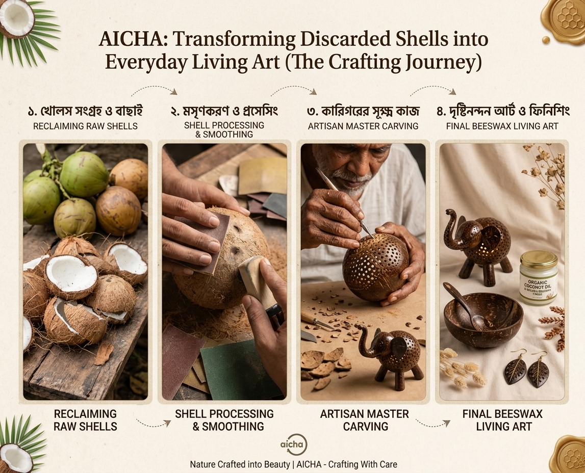 Aicha Coconut Shell Crafting Journey